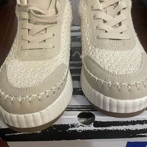 Dolce Vita Beige and White Sneakers